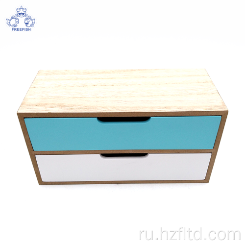 Современный деревянный органайзер для офисного стола с 2 ящиками